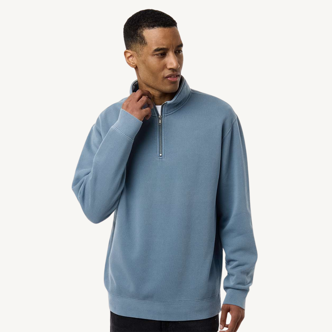 Pigment-Dyed Quarter-Zip Pullover