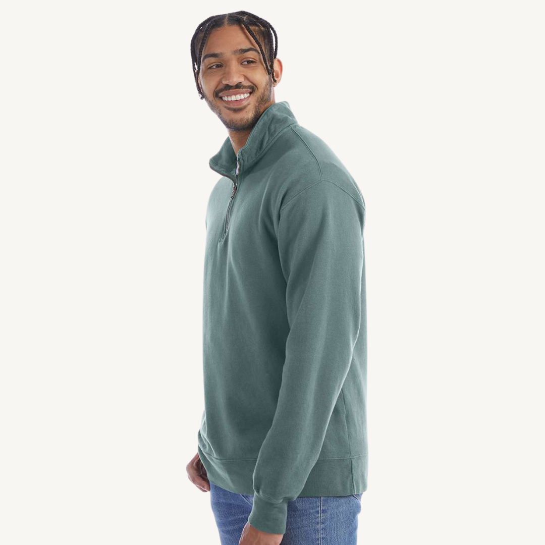 Pigment-Dyed Quarter-Zip Pullover